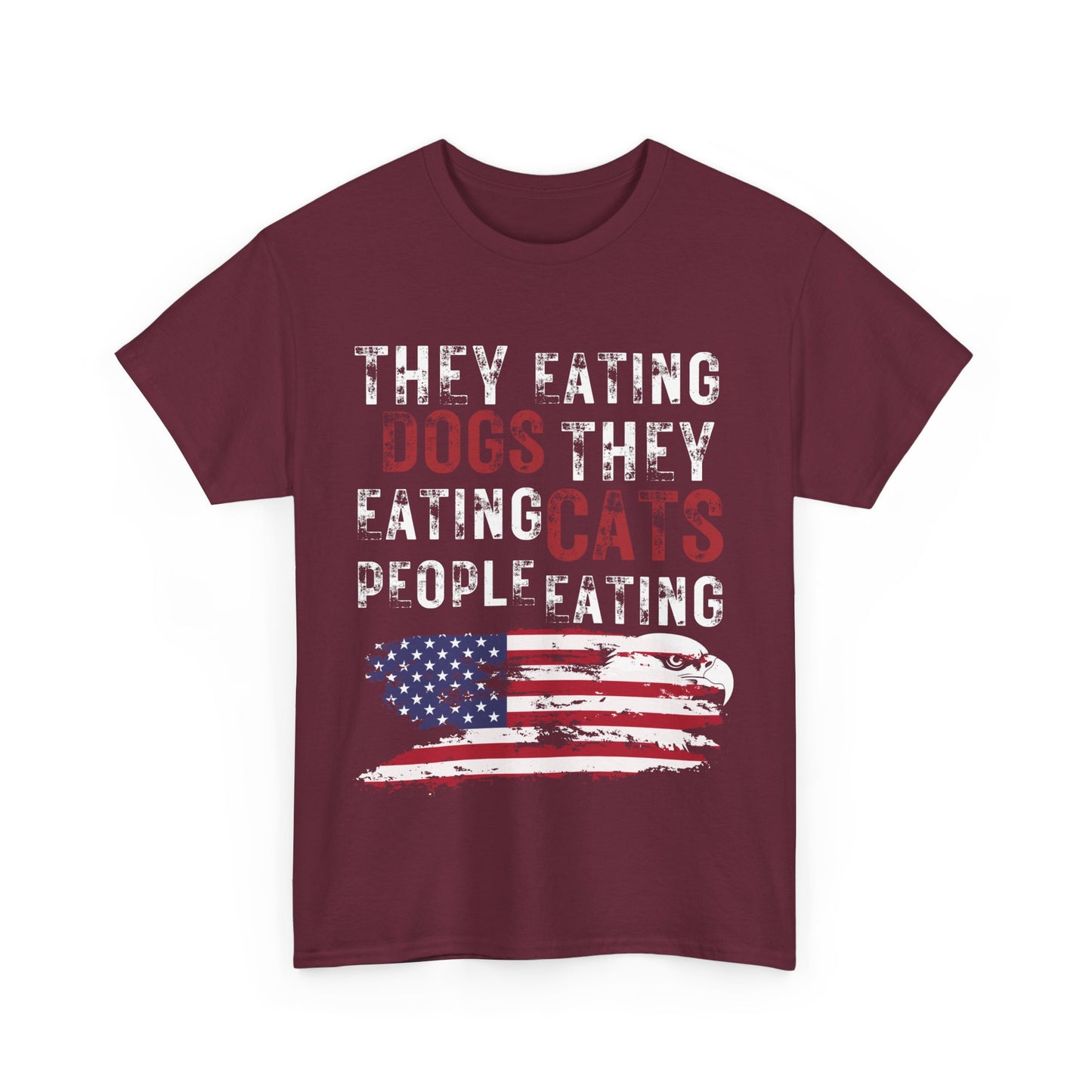 Show your pride | They Eating People Patriotic T-Shirt Maroon