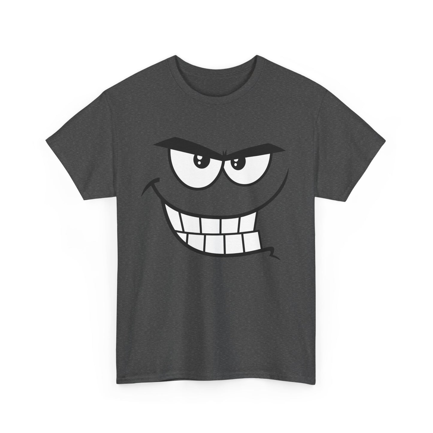 Cute and Quirky | Face Big Cheesy Grin T-Shirt Dark Heather