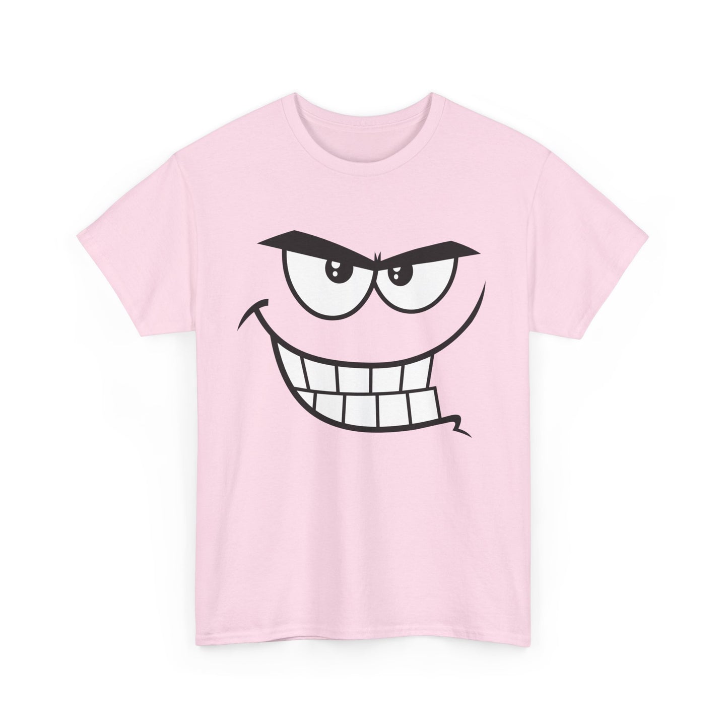 Cute and Quirky | Face Big Cheesy Grin T-Shirt Light Pink