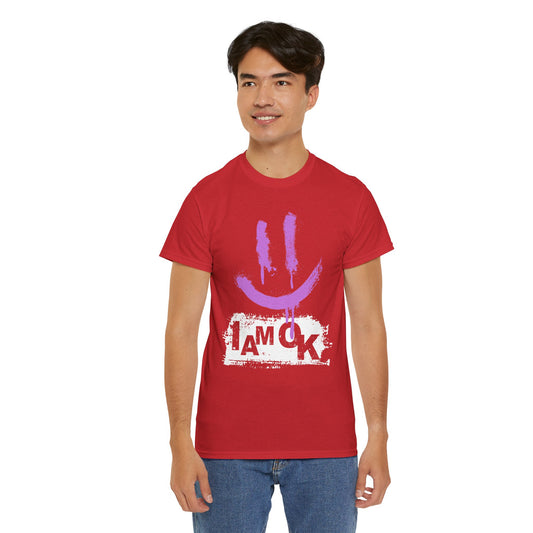 I AM OK | Face T-Shirt Red