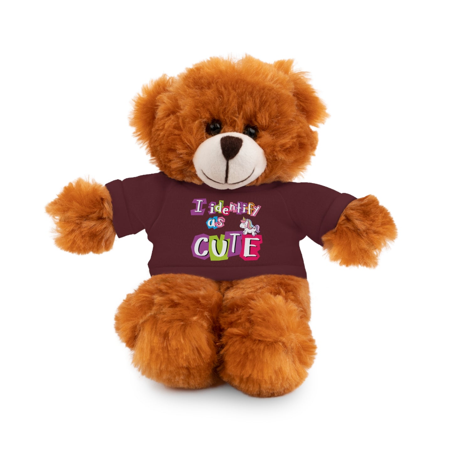 Cuddle Critters 8" Plushie | I Identify as Cute soft toy Maroon Bear 8"