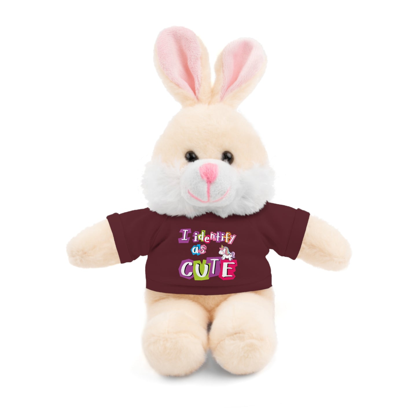 Cuddle Critters 8" Plushie | I Identify as Cute soft toy Maroon Bunny 8"