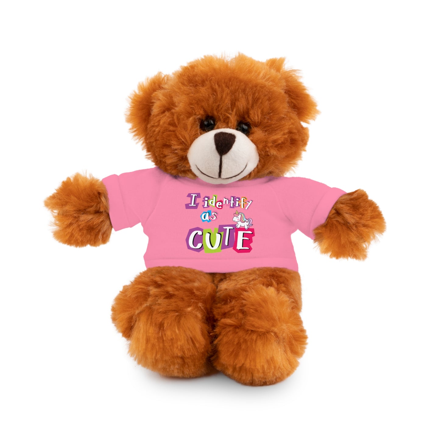 Cuddle Critters 8" Plushie | I Identify as Cute soft toy Pink Bear 8"