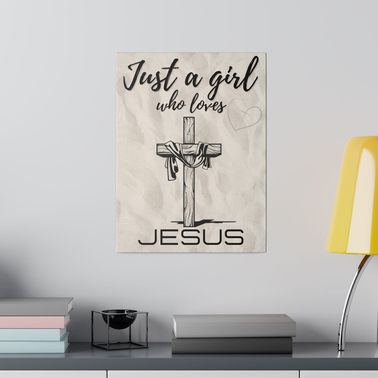 Just A Girl Who Loves | Jesus Canvas Wall Art 12″ x 16″ (Vertical) 0.75''