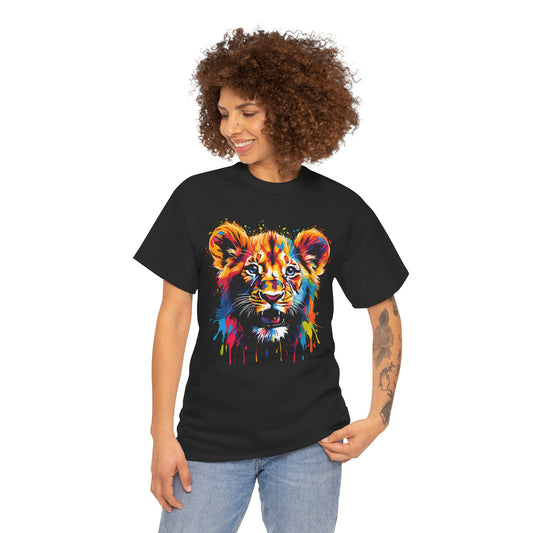 Vibrant Colorful Paint Splatter T-Shirt | Tiger Cub