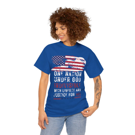 Show your pride | One Nation Under God America Patriotic T-Shirt Royal