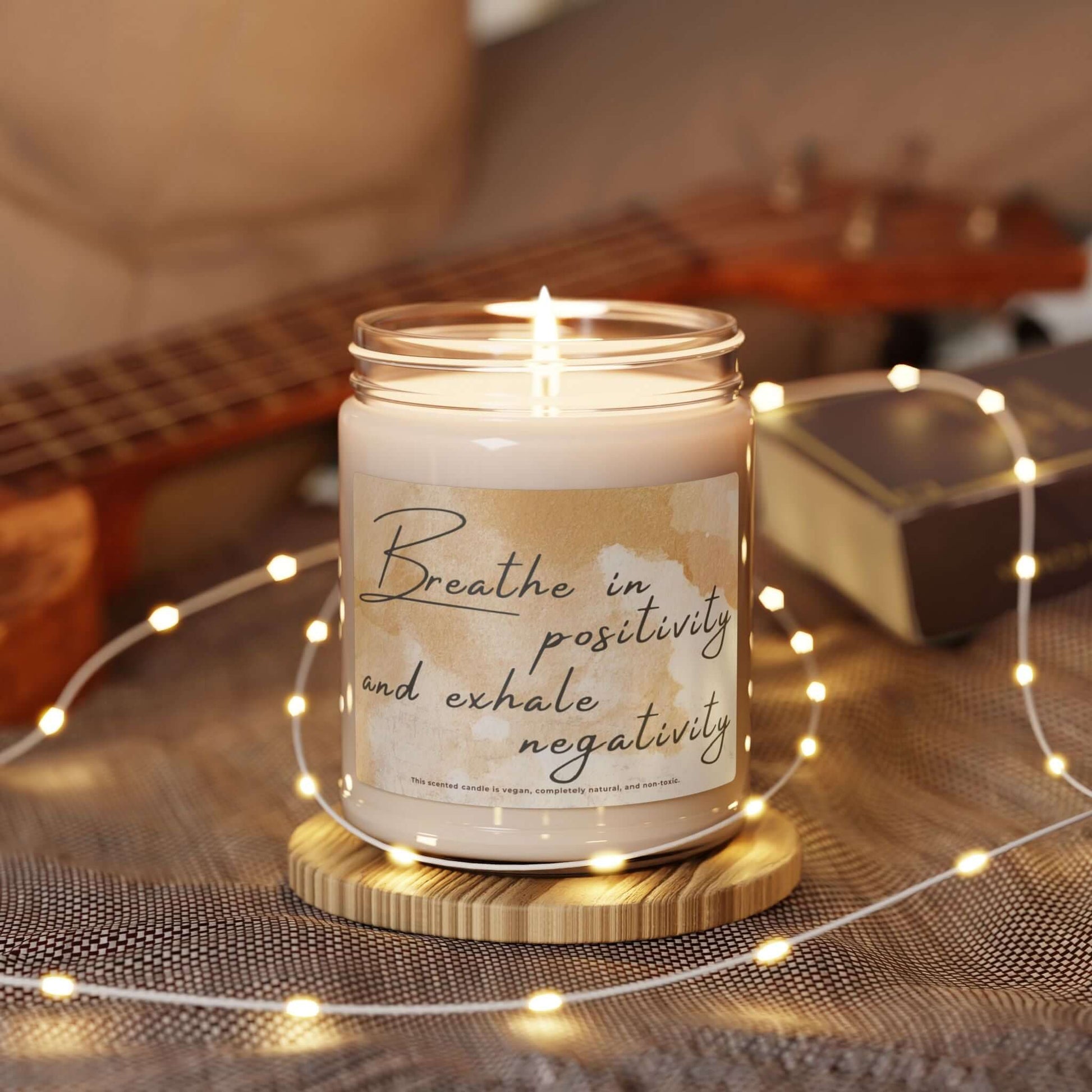 Soy vegan candle perfect for house with inspirational quotes