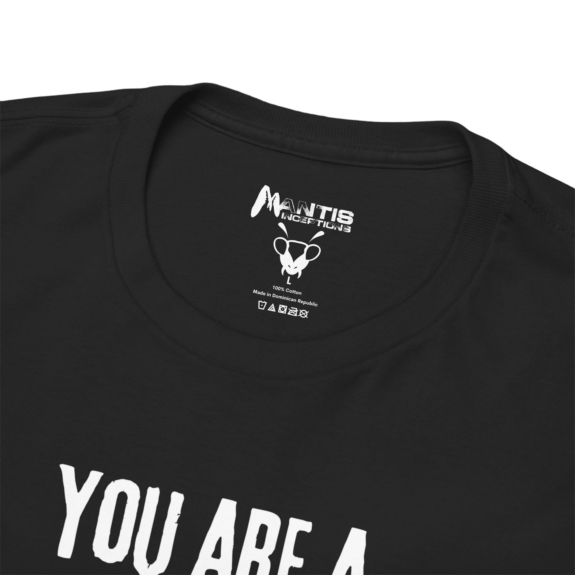 black tee confirming the insult came straight from home