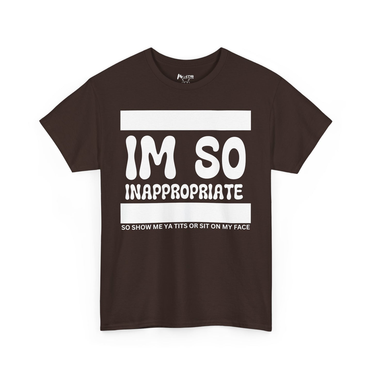 dark chocolate shirt that crushes decency with bold NSFA messaging