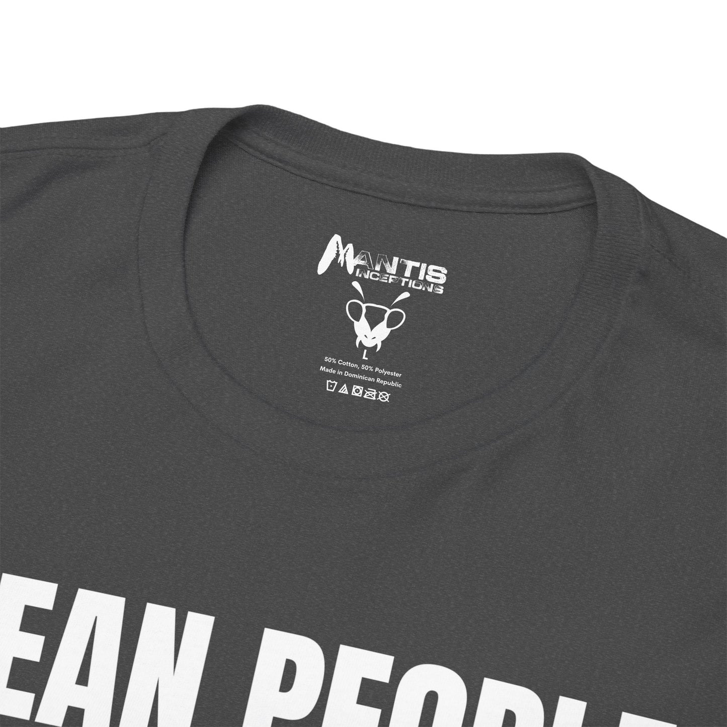 dark heather tee with filthy and fun tone