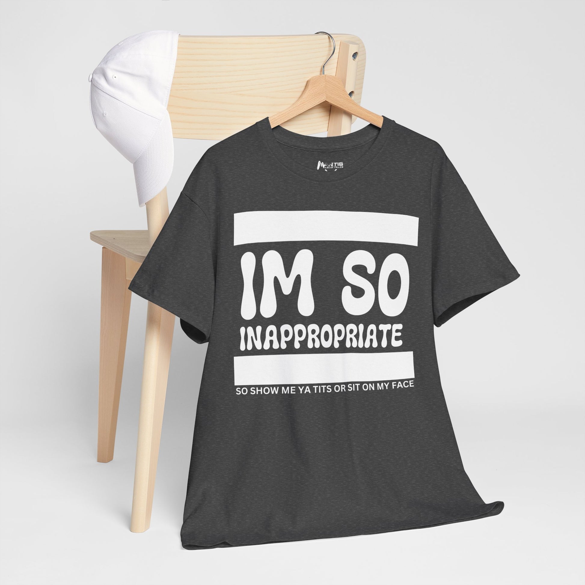 dark heather tee that says what others won't - with filthy confidence