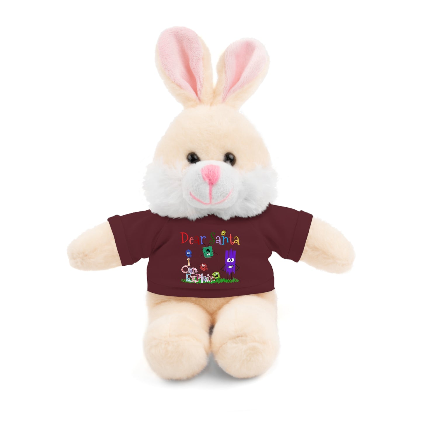 Cuddle Critters 8" Plushie | Dear Santa I can Explain soft toy Maroon Bunny 8"