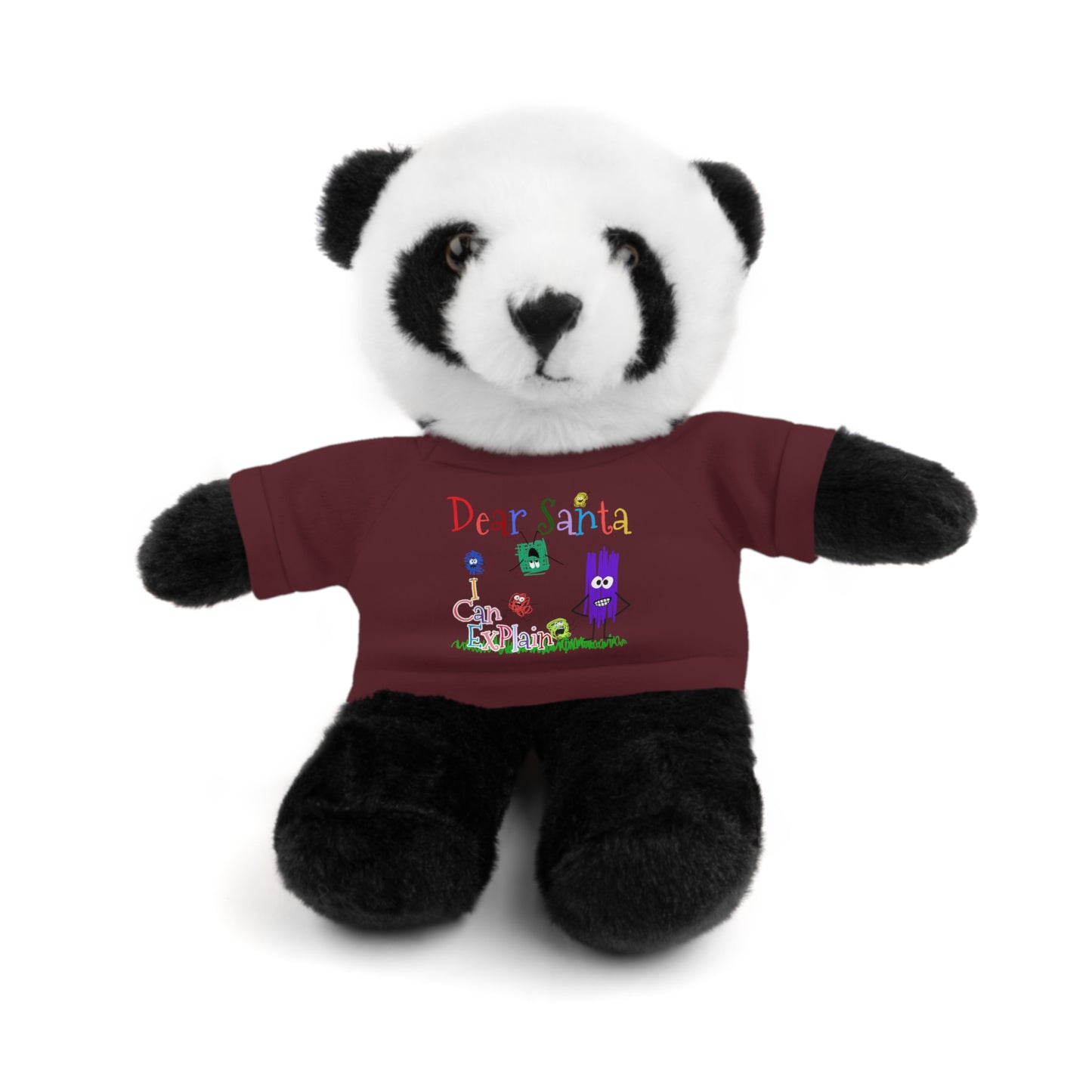 Cuddle Critters 8" Plushie | Dear Santa I can Explain soft toy Maroon Panda 8"