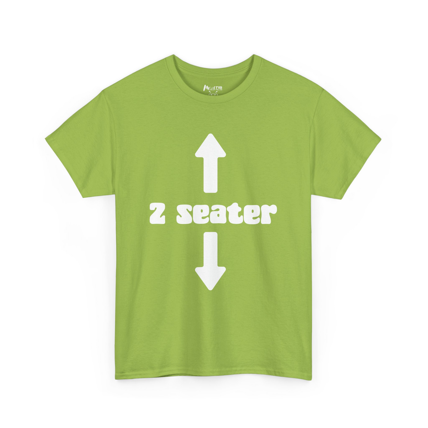 kiwi green shirt with 2 seater graphic filthy invitation guaranteed