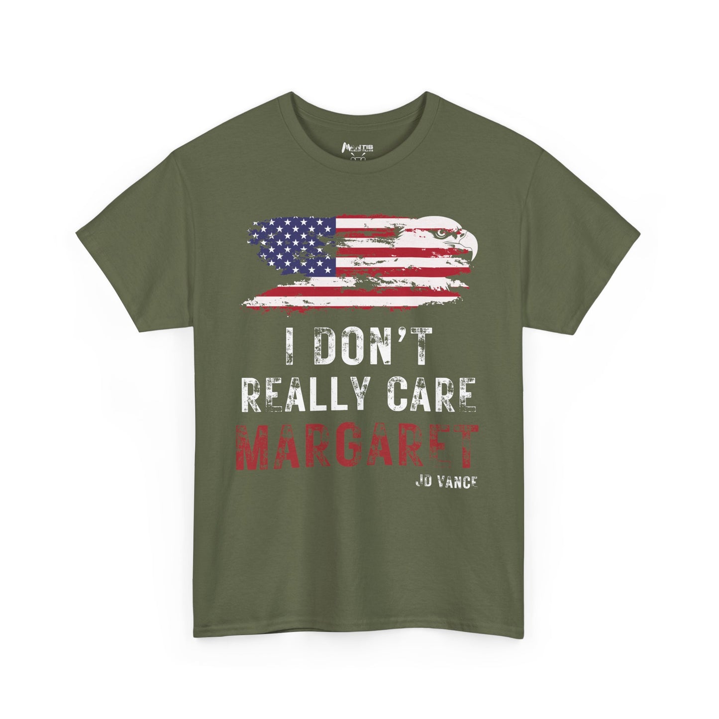 military green bald eagle usa pride shirt, sarcastic jd vance quote i don’t really care margaret