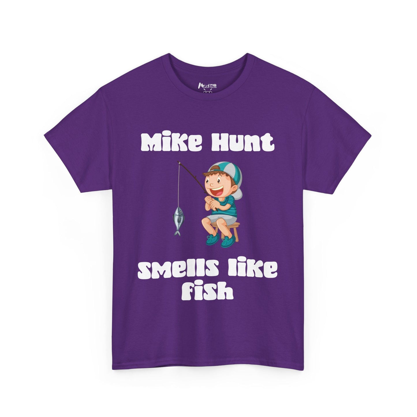 Purple tee that stinks of wordplay and double meaning