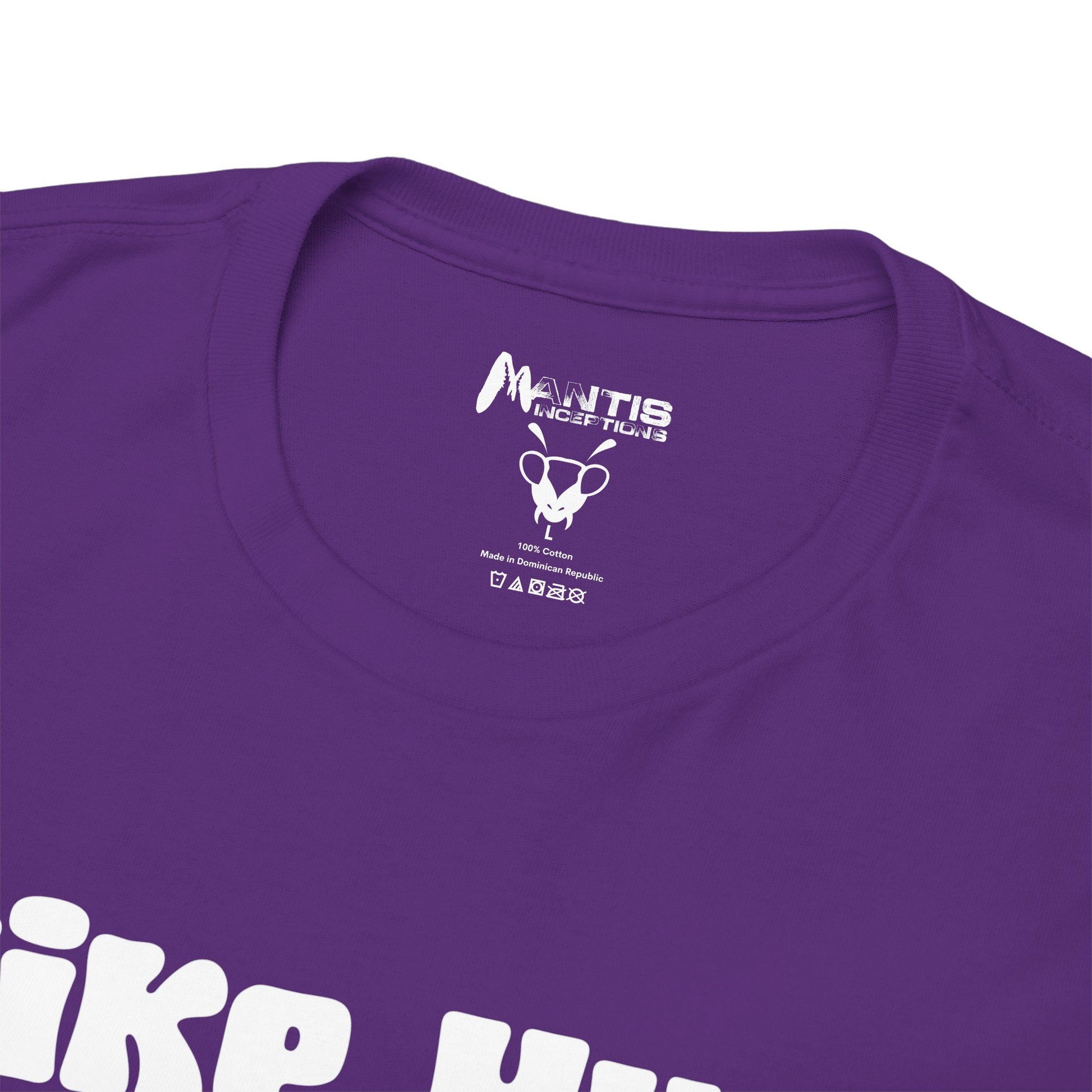 purple tee that keeps it fresh but never innocent