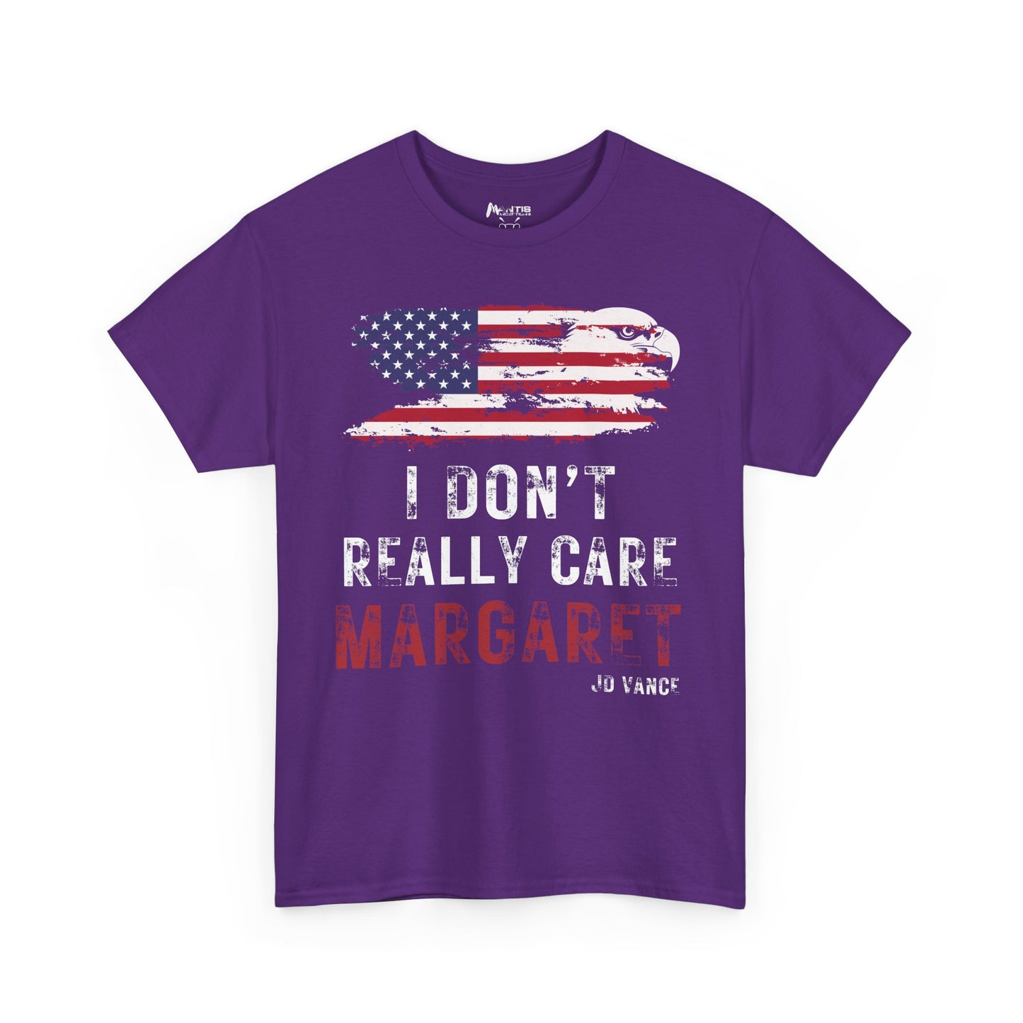 purple bald eagle shirt with usa flag and quote i don’t really care margaret, sarcastic patriotic tee