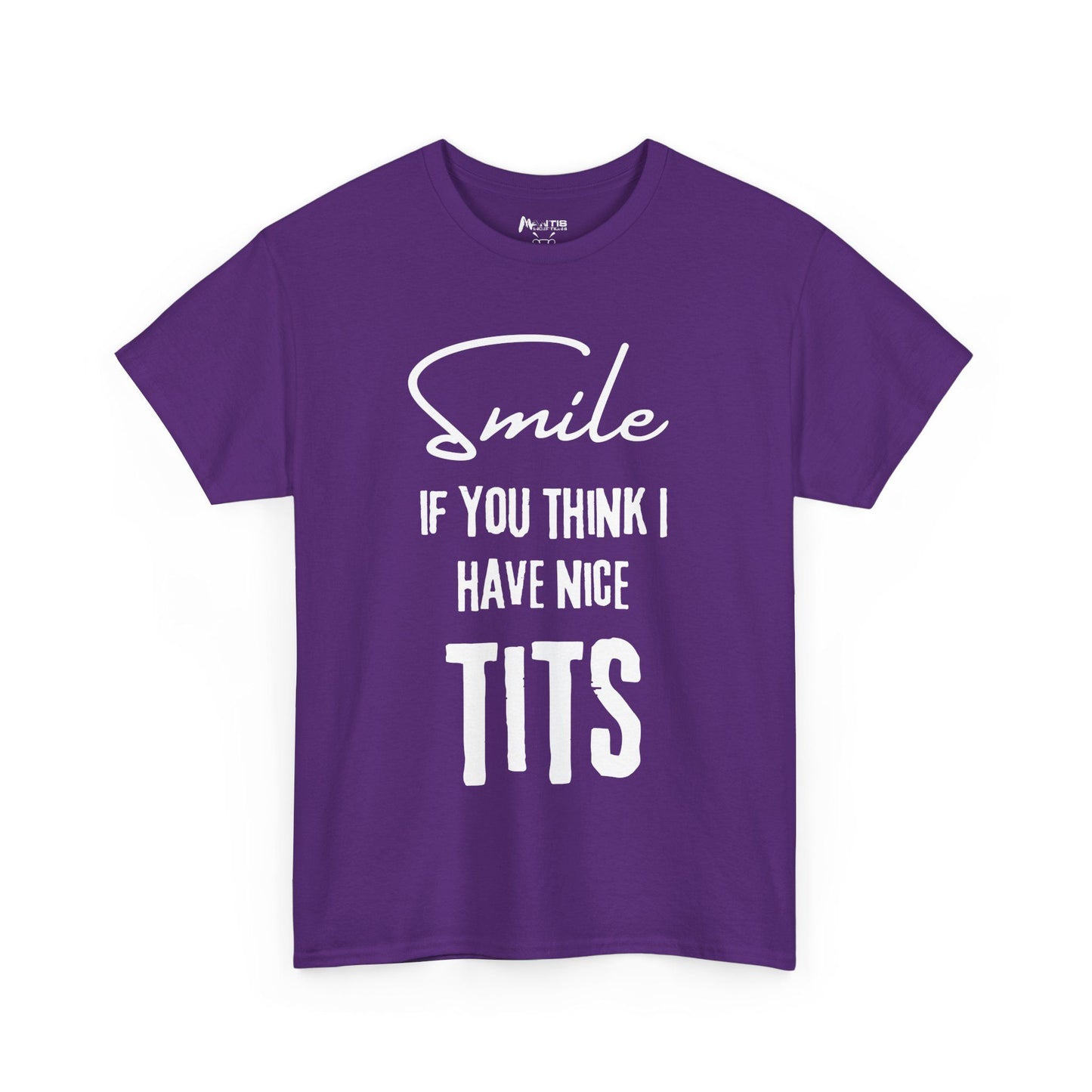 purple shirt combining sweetness and stacked self-confidence