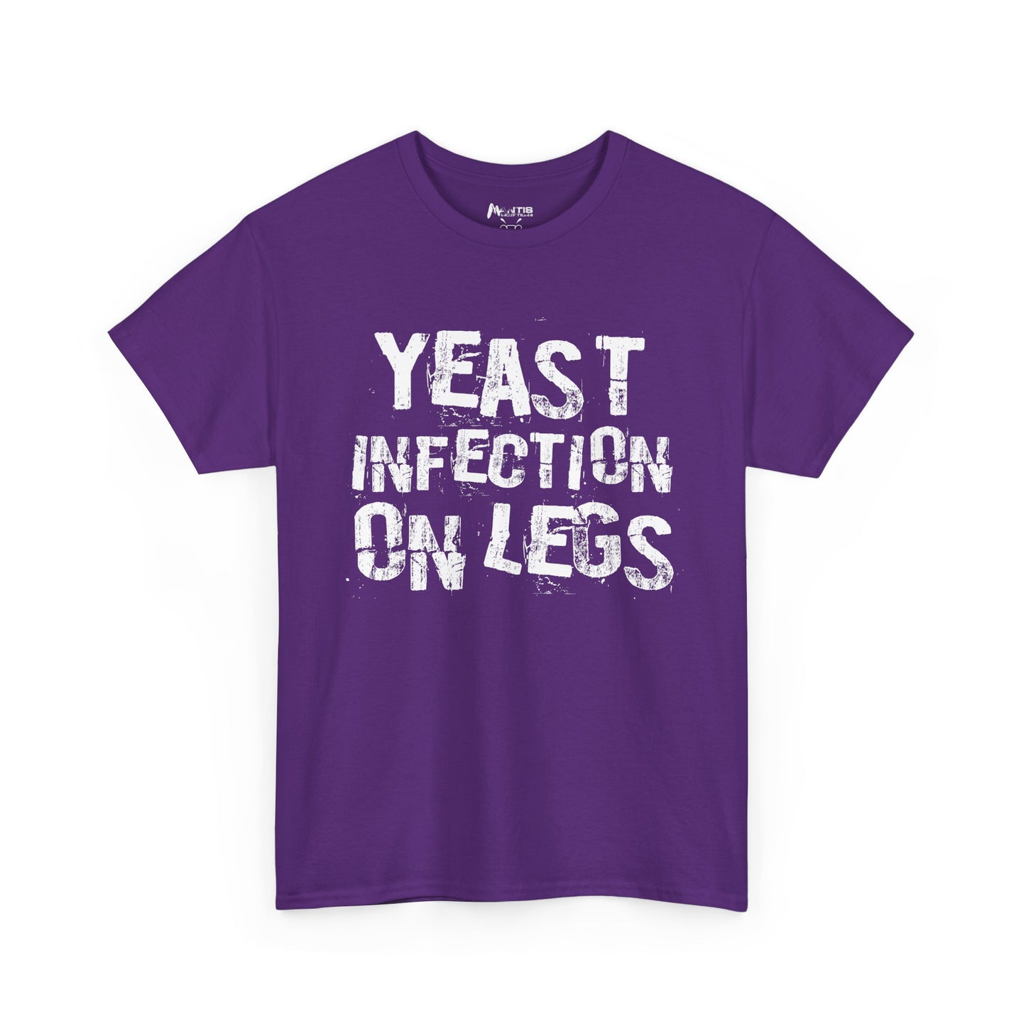 Purple NSFA shirt yeast infection on legs design, crude whore joke tee