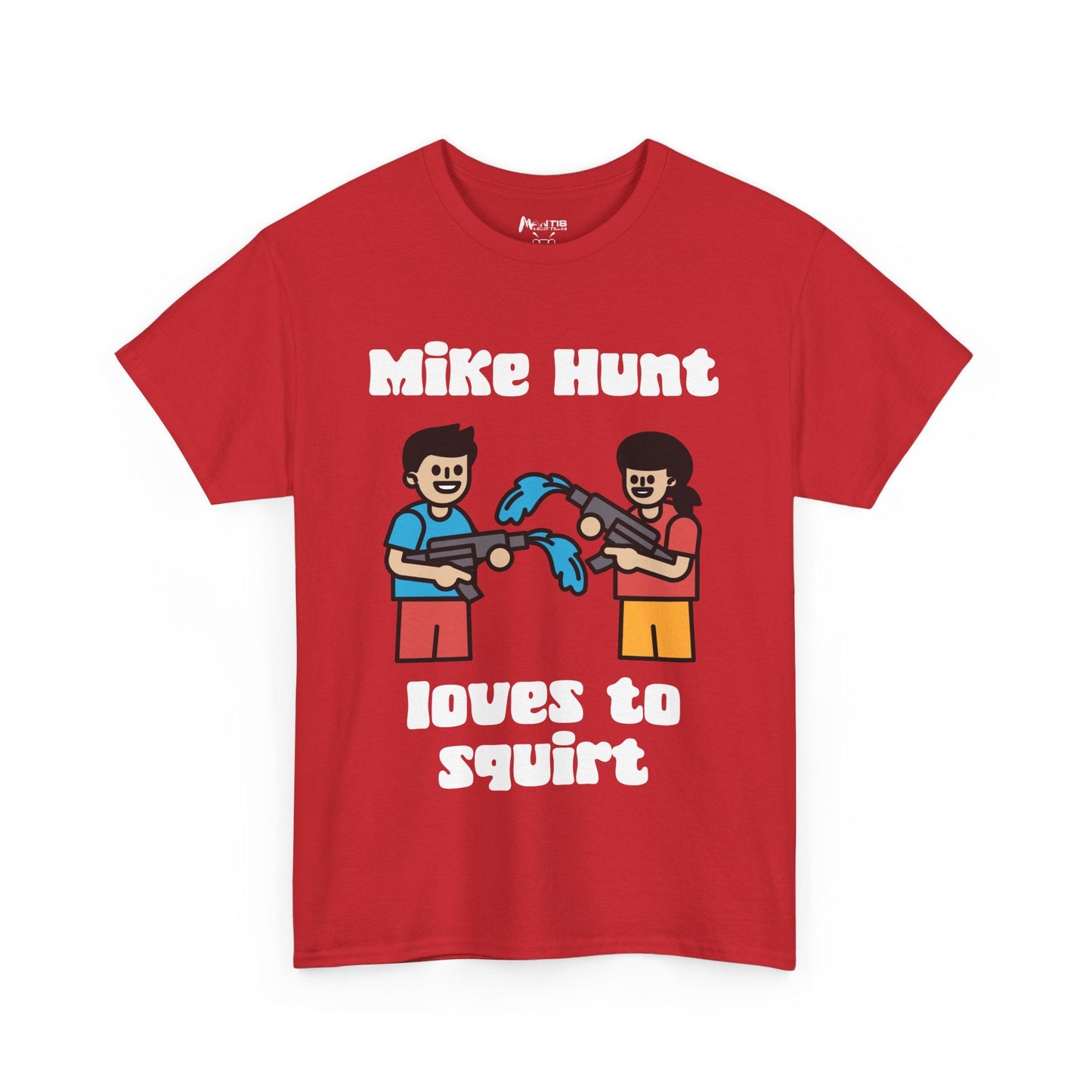 Red shirt blurring the line between water play and dirty minds