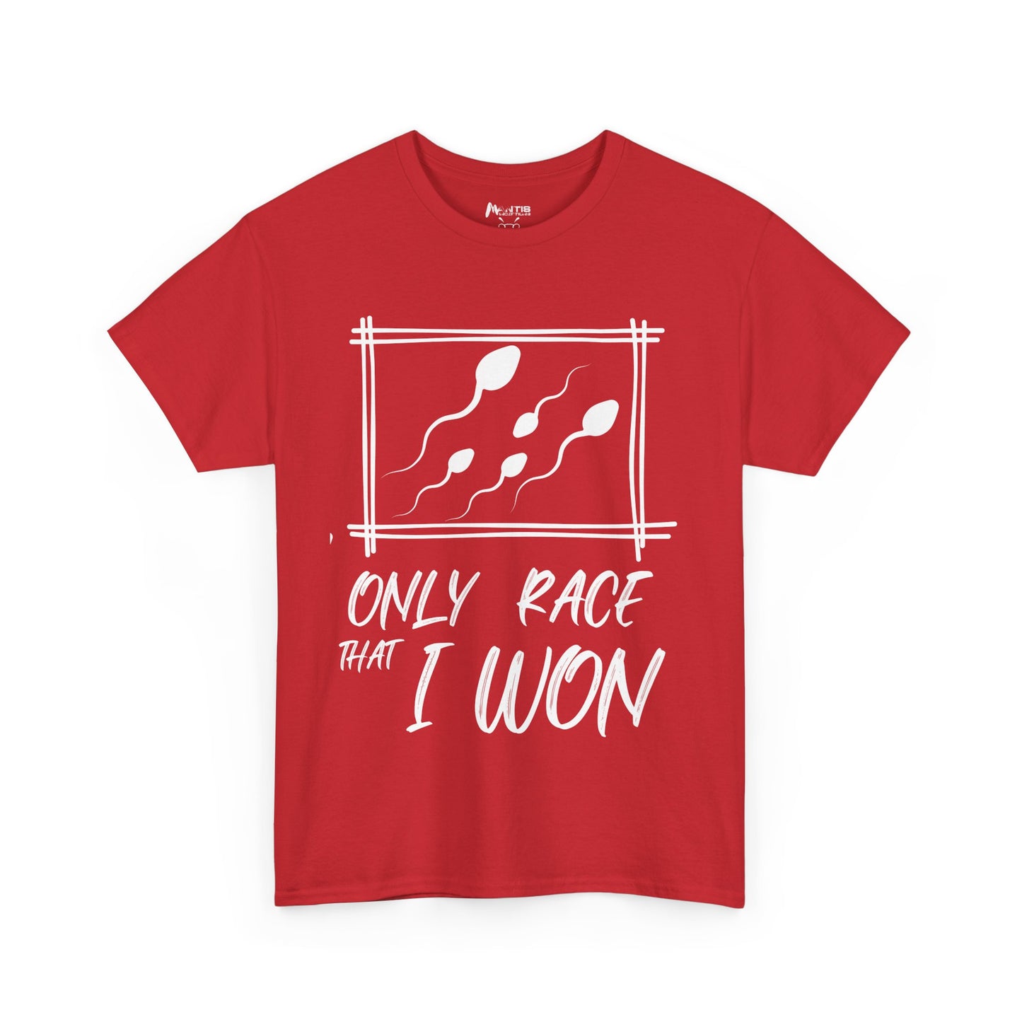 red shirt declaring premature victory in style
